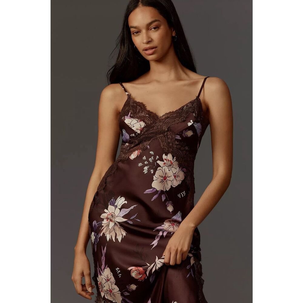 NWT Anthropologie Hutch Satin Midi Slip Dress Size Medium - Picture 3 of 11